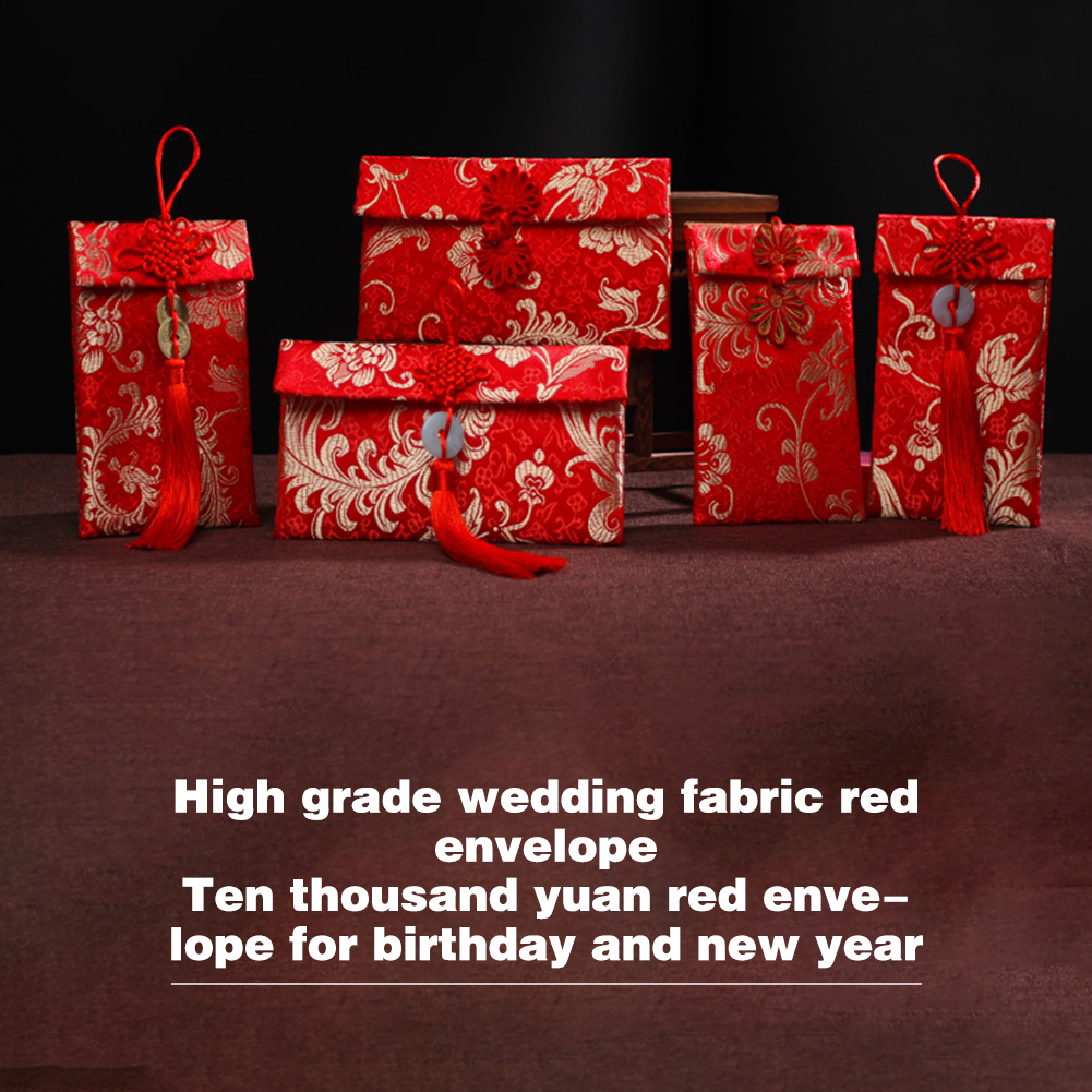 Wedding Envelopes - Chinese Style Brocade Red Envelope Bag