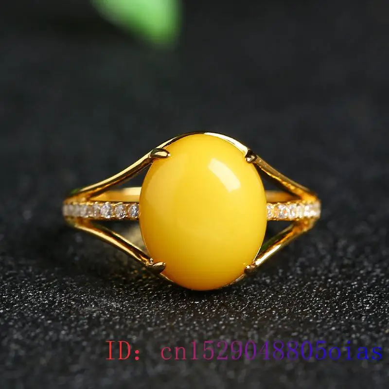 Wedding Zone - Yellow Amber Ring Fashion Lucky Charm