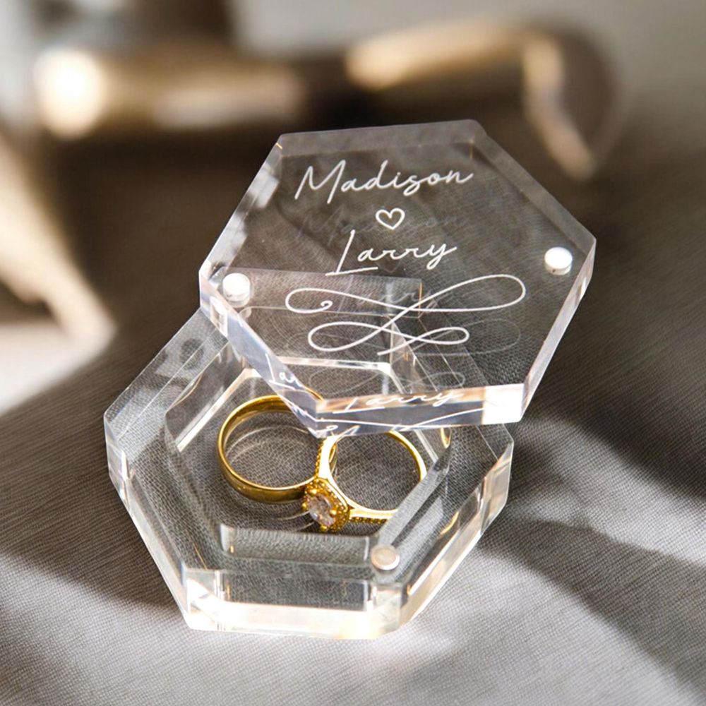 Ring Bearer Pillow - Personalized Wedding Gift Acrylic Ring Box