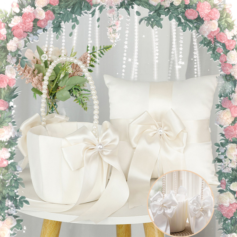 Ring Bearer Pillow - Flower Girl Basket Ring Bearer Pillow