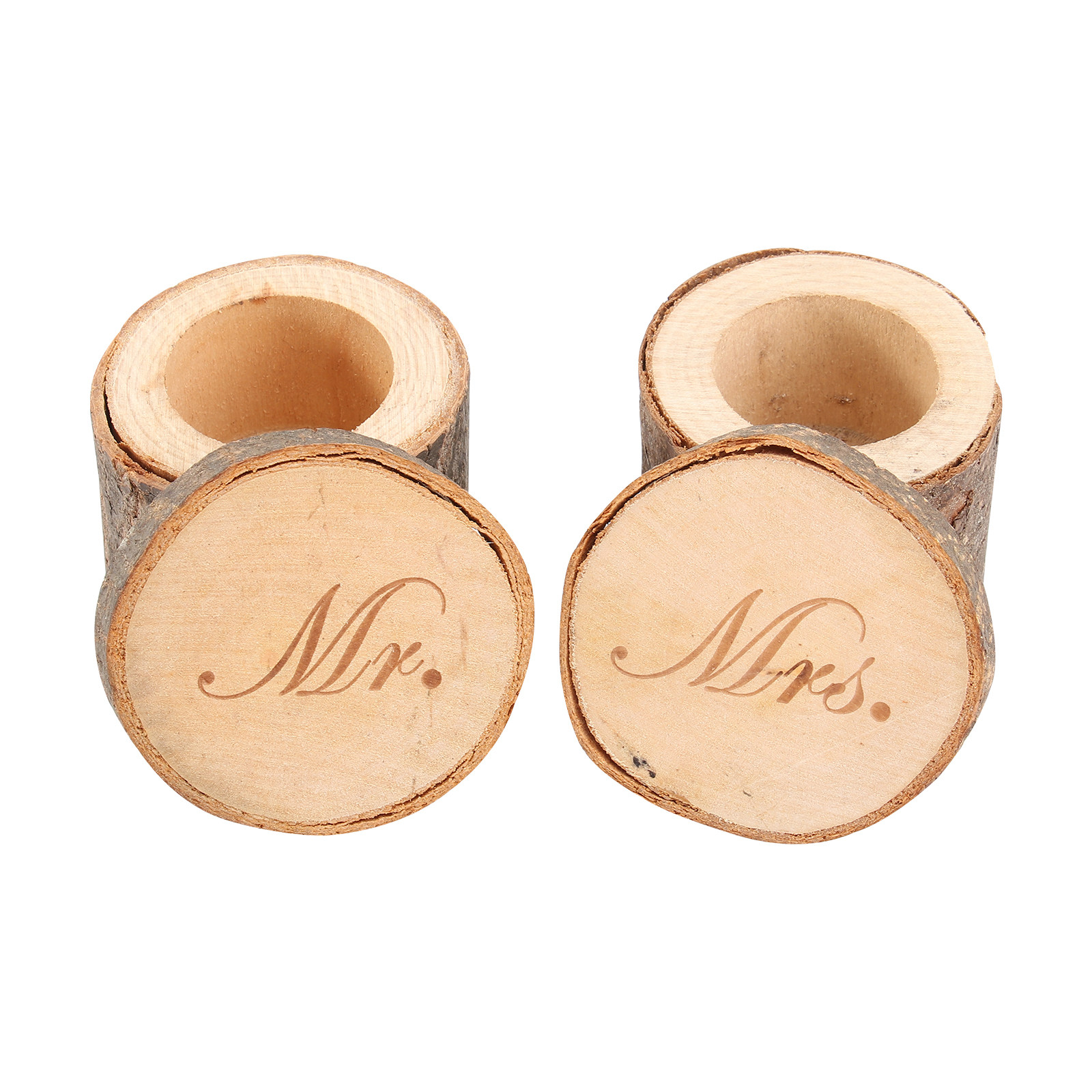 Ring Bearer Pillow - 2Pcs Wooden Printed Mr Mrs Wedding