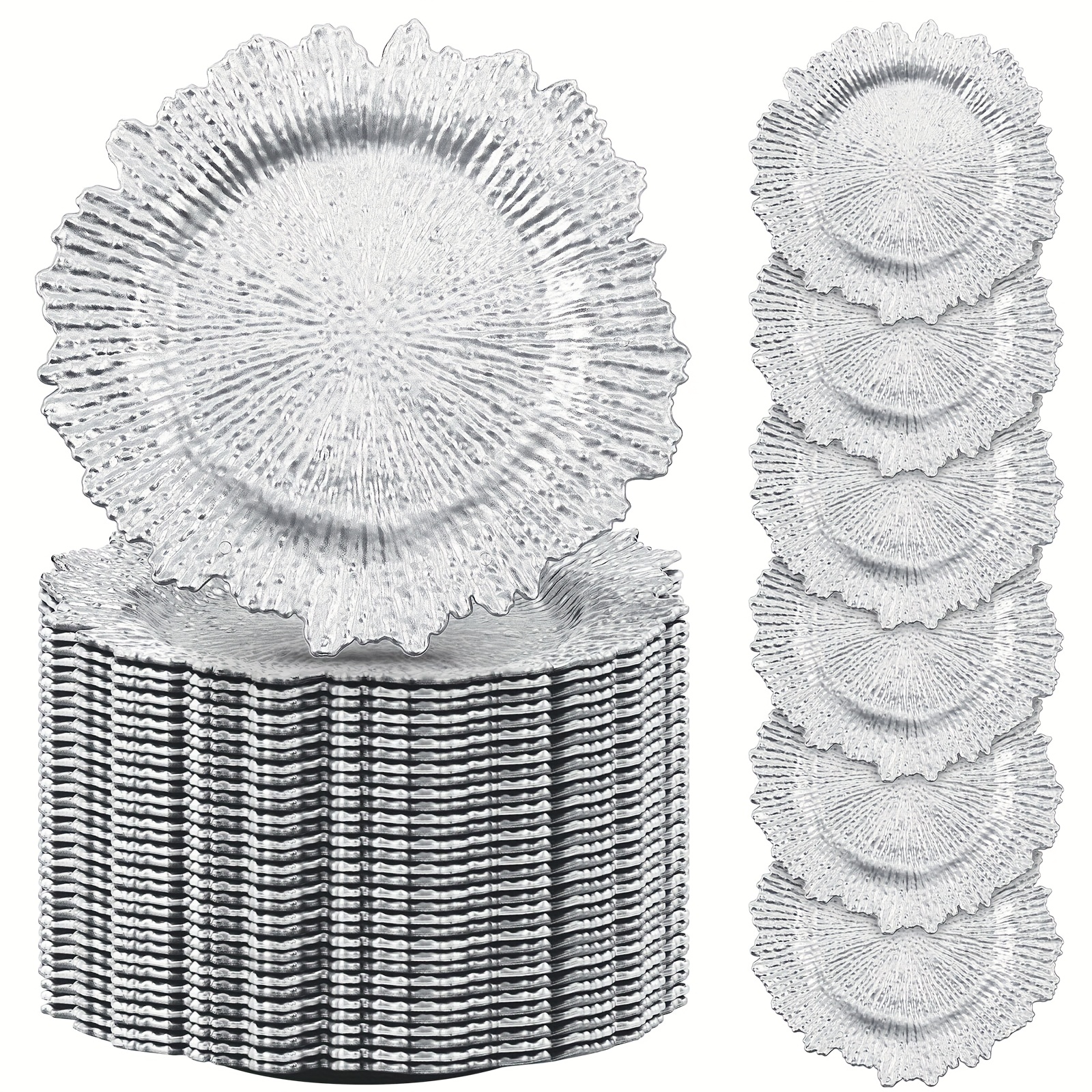 Wedding Supply Bulk - 100pcs Reef Charger Plates Bulk 13