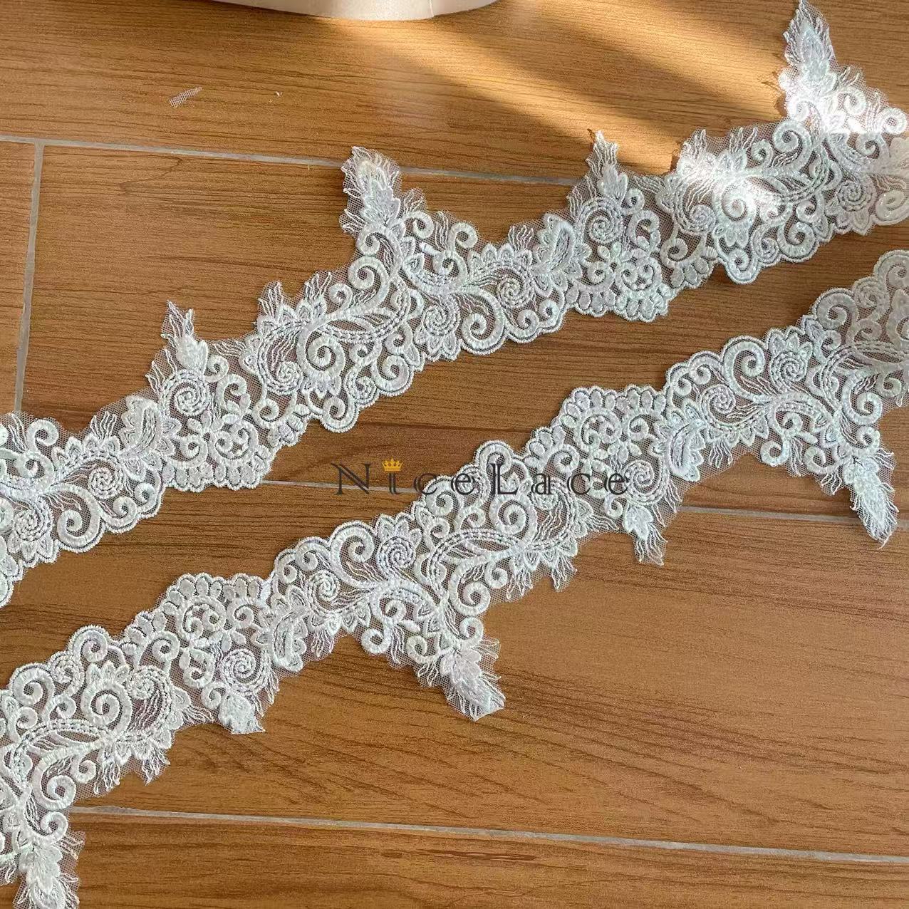 1 yard ivory Embroidery Lace E – Wedding Water Supply Bewertung und Preis