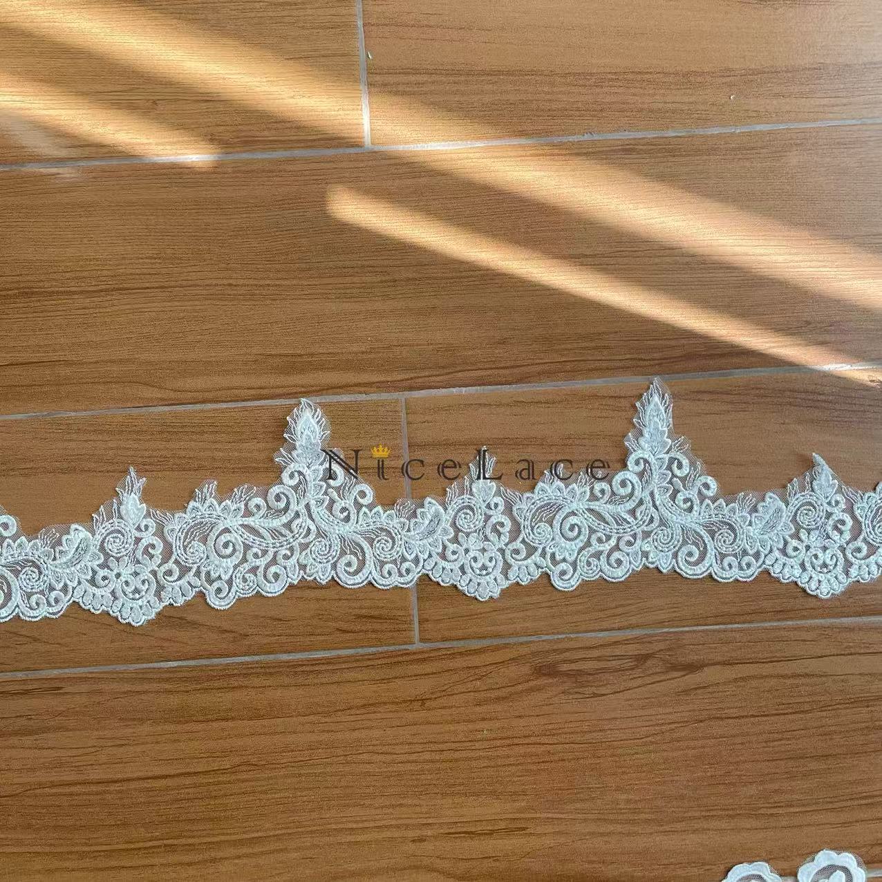 1 yard ivory Embroidery Lace E – Wedding Water Supply Bewertung und Preis