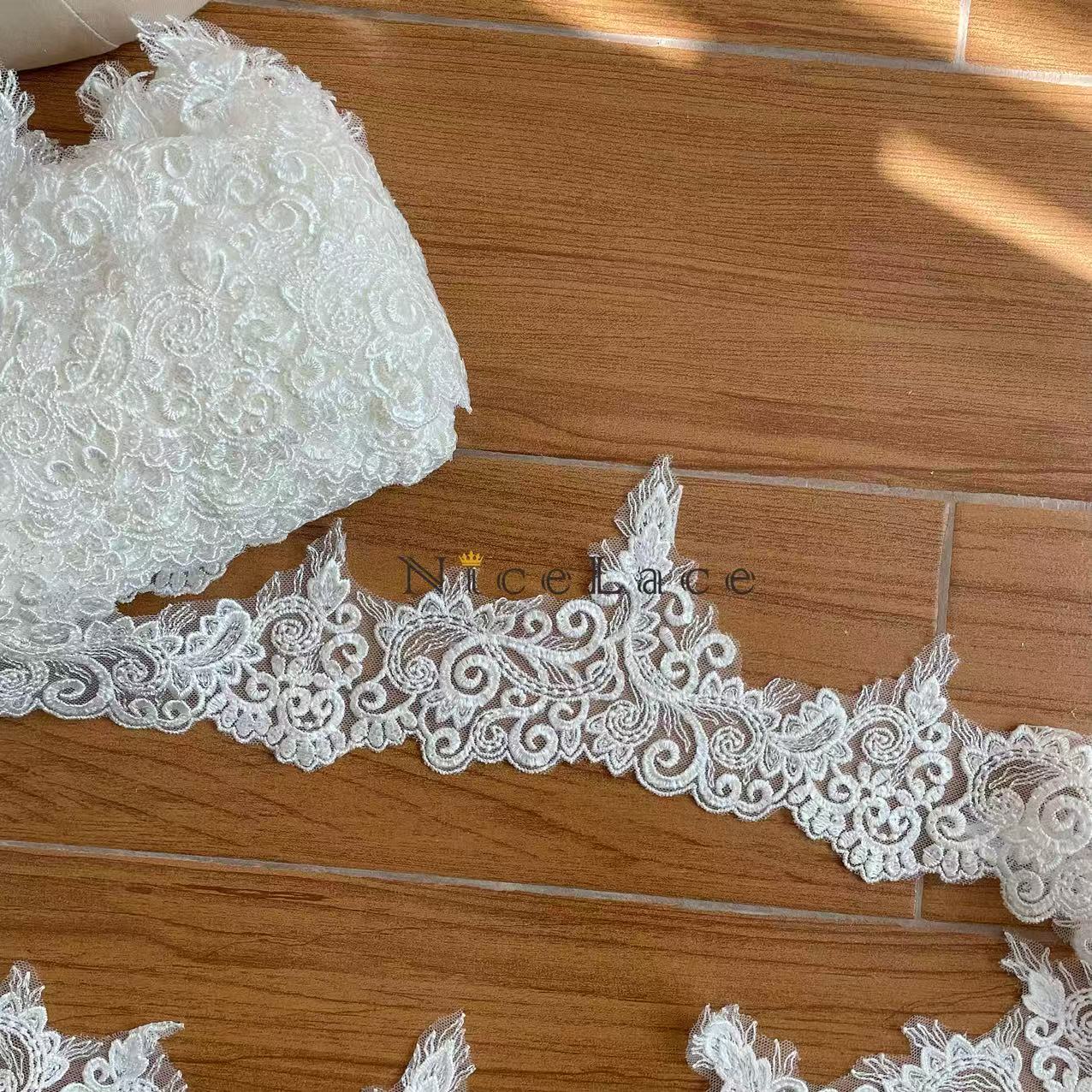 1 yard ivory Embroidery Lace E – Wedding Water Supply Bewertung und Preis
