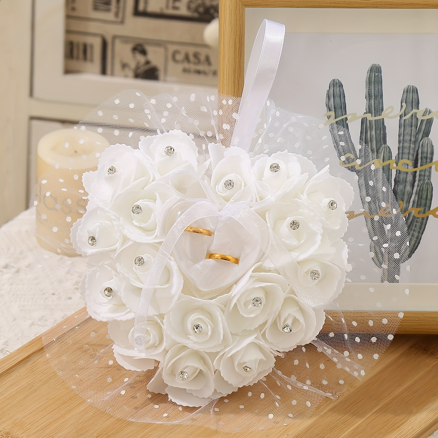 White Heart Wedding Ring Pillo – Ring Bearer Pillow Bewertung und Preis