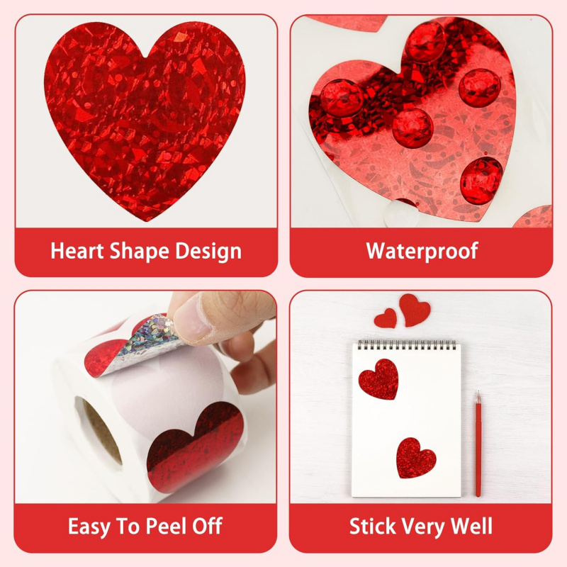 Heart Stickers - 500Pcs Valent – Wedding Envelopes Bewertung und Preis