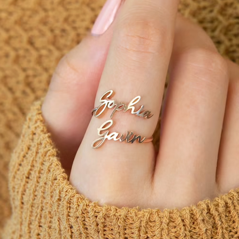 Custom Double Name Rings for W – Wedding Zone Bewertung und Preis