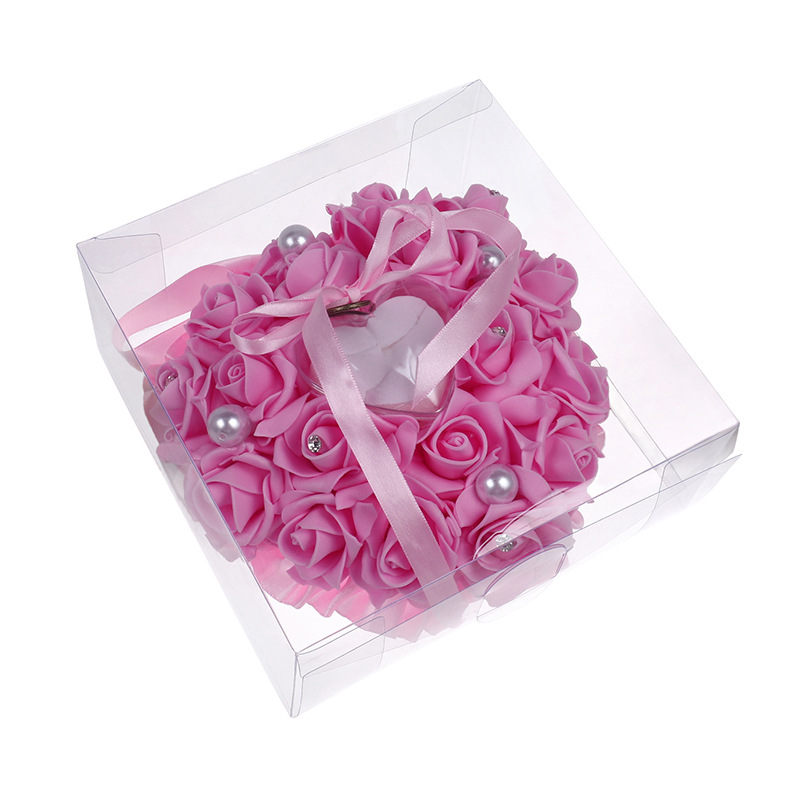 1Pcs Heart-shape Rose Flowers  – Ring Bearer Pillow Bewertung und Preis