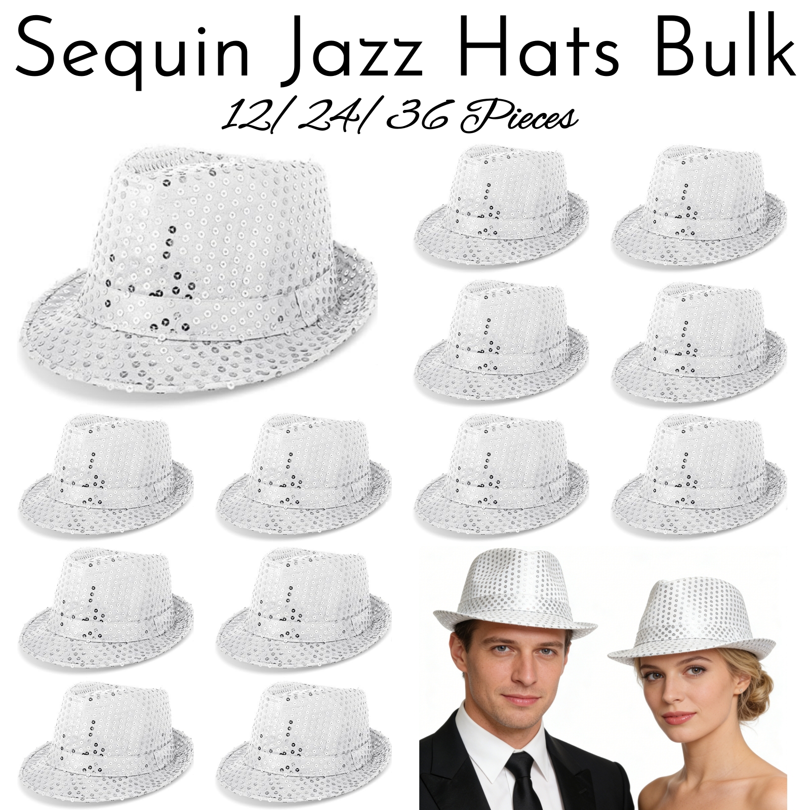 12-36Pcs Sequin Hats Bulk Glit – Wedding Supply Bulk Bewertung und Preis