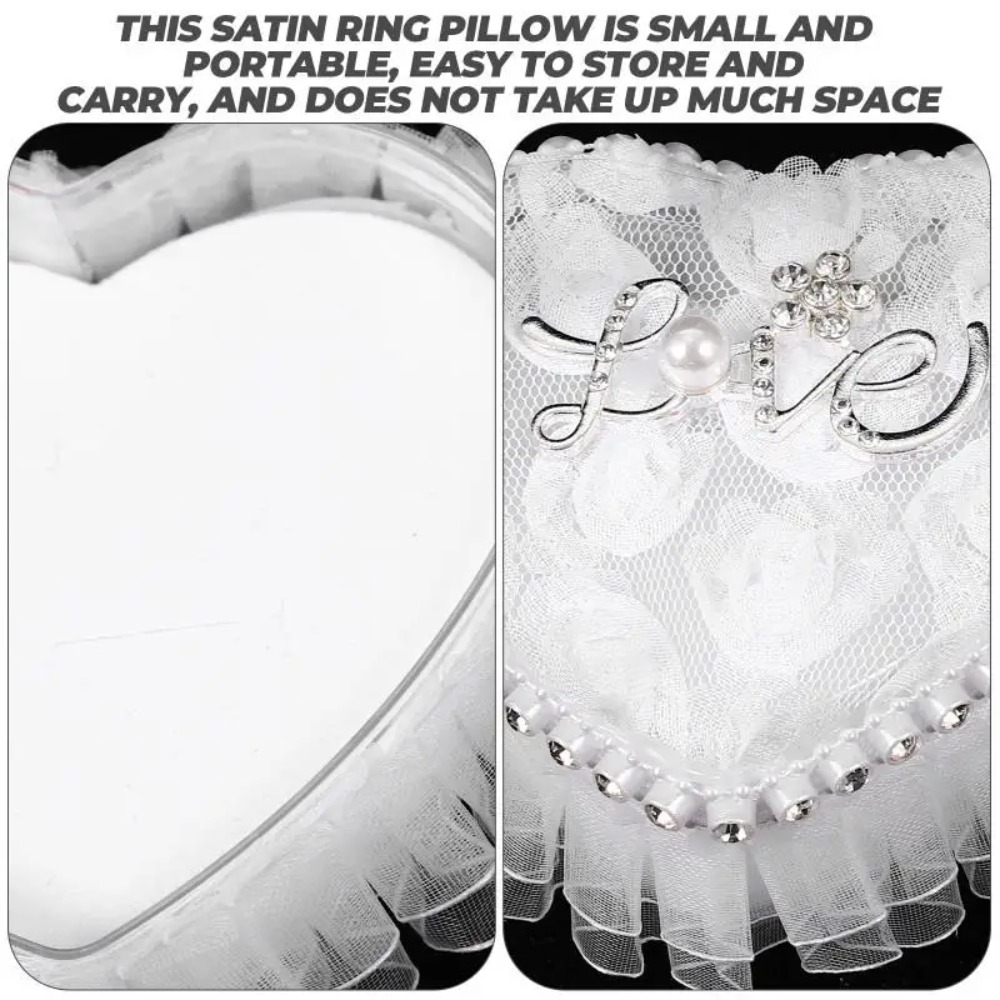 White Lace Heart-shaped Ring B – Ring Bearer Pillow Bewertung und Preis
